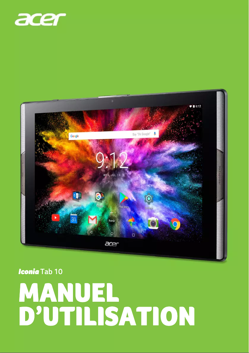 Page 1 de la notice Manuel utilisateur Acer Iconia Tab 10