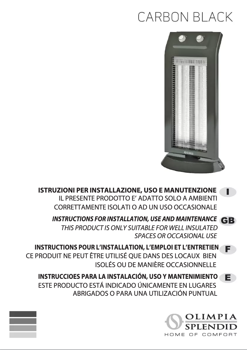 Página 1 del manual Manual de usuario Olimpia Splendid Carbon Black