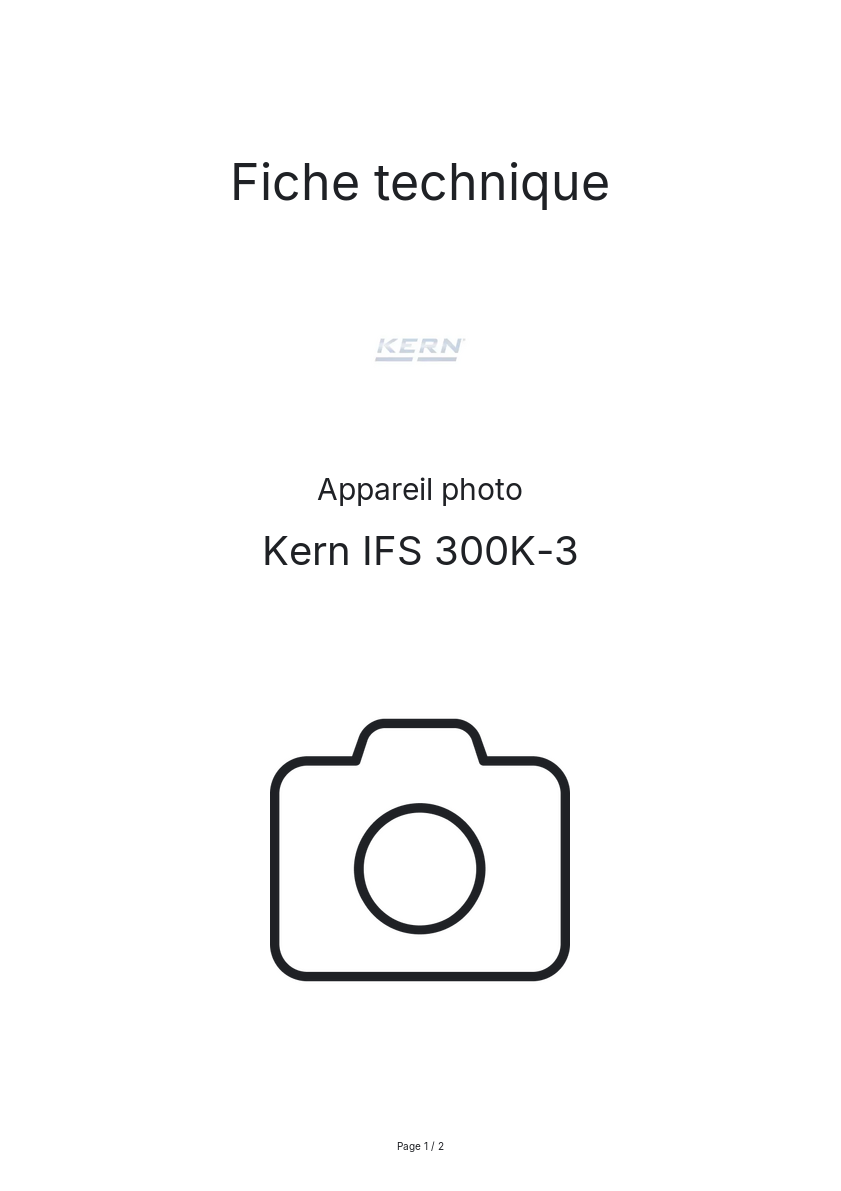 Page n°1 - Fiche technique Kern IFS 300K-3