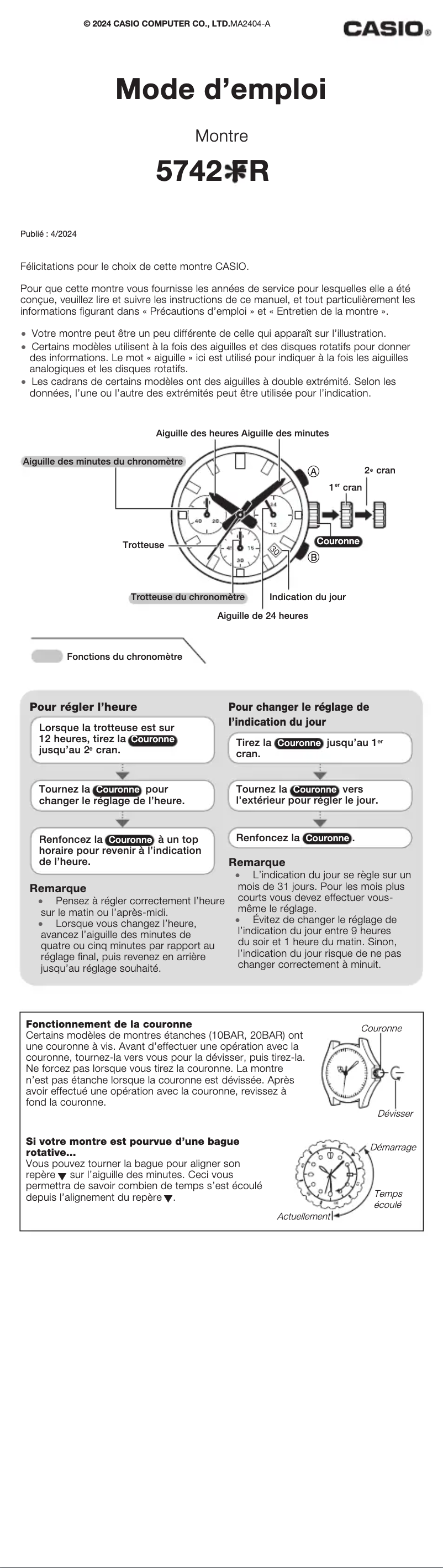 Image de la première page du manuel de l'appareil Edifice EFB-680