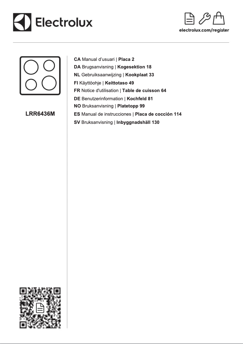 Page 1 de la notice Manuel utilisateur Electrolux LRR6436M