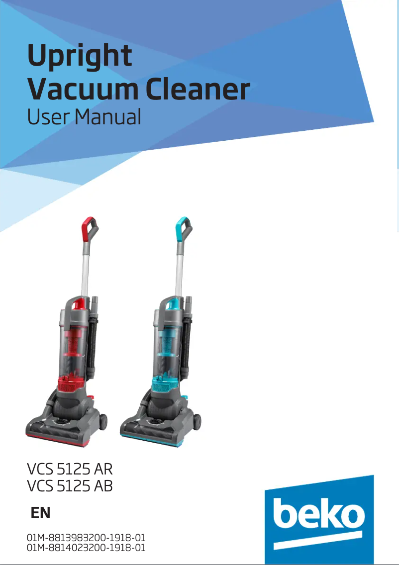 Page 1 de la notice Manuel utilisateur Beko VCS5125AR