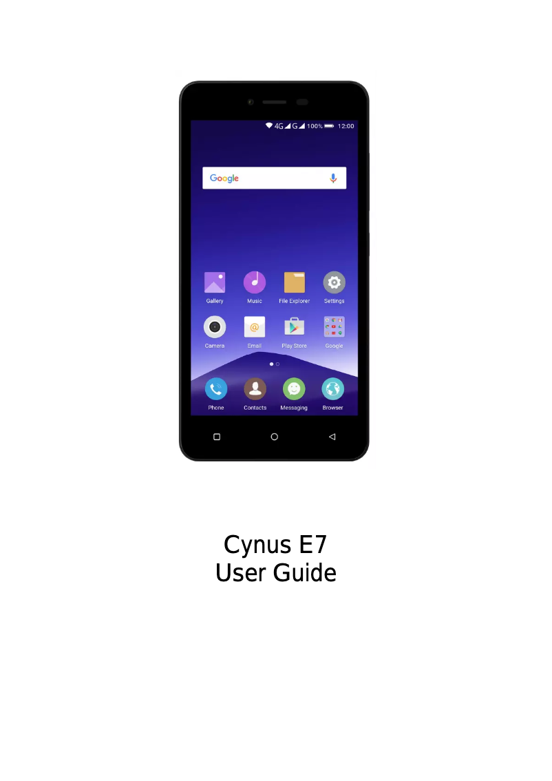 Image de la première page du manuel de l'appareil Cynus E7