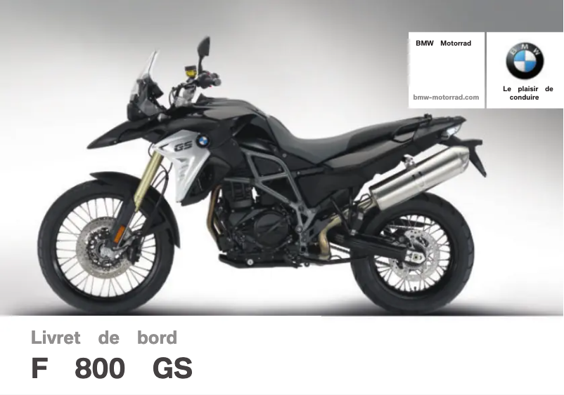 Image de la première page du manuel de l'appareil F 800 GS (2016)