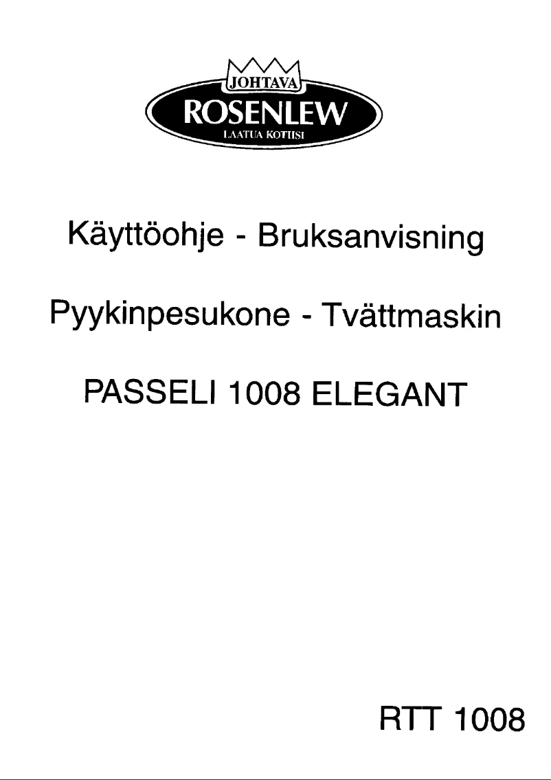 Page n°1 - Manuel utilisateur Rosenlew RTT1008