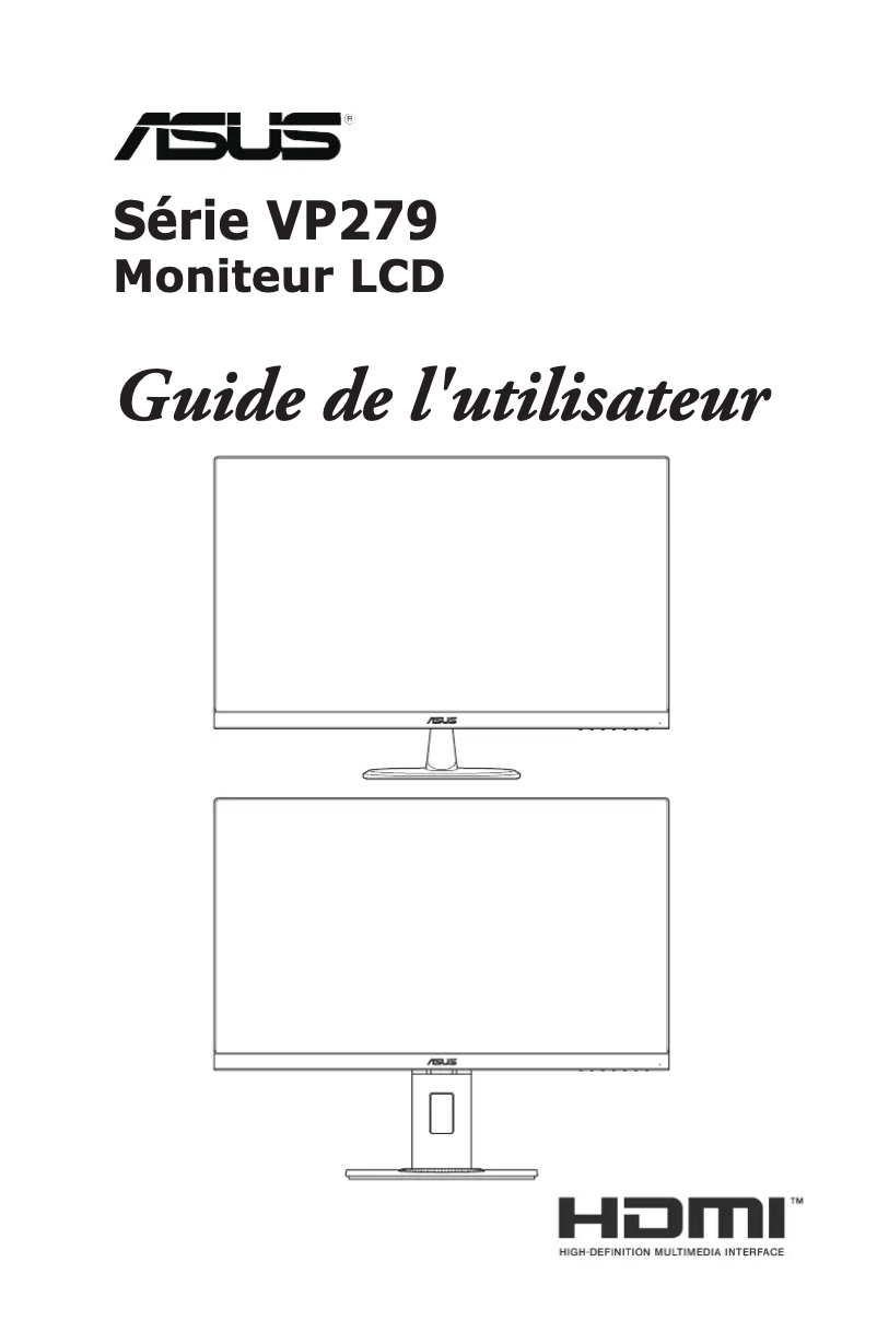 Page 1 de la notice Manuel utilisateur Asus VP279QGL