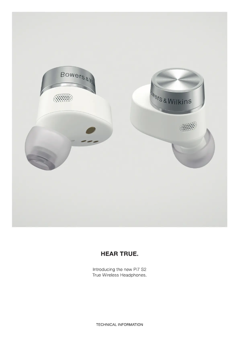 Page 1 de la notice Fiche technique Bowers & Wilkins Pi7 S2