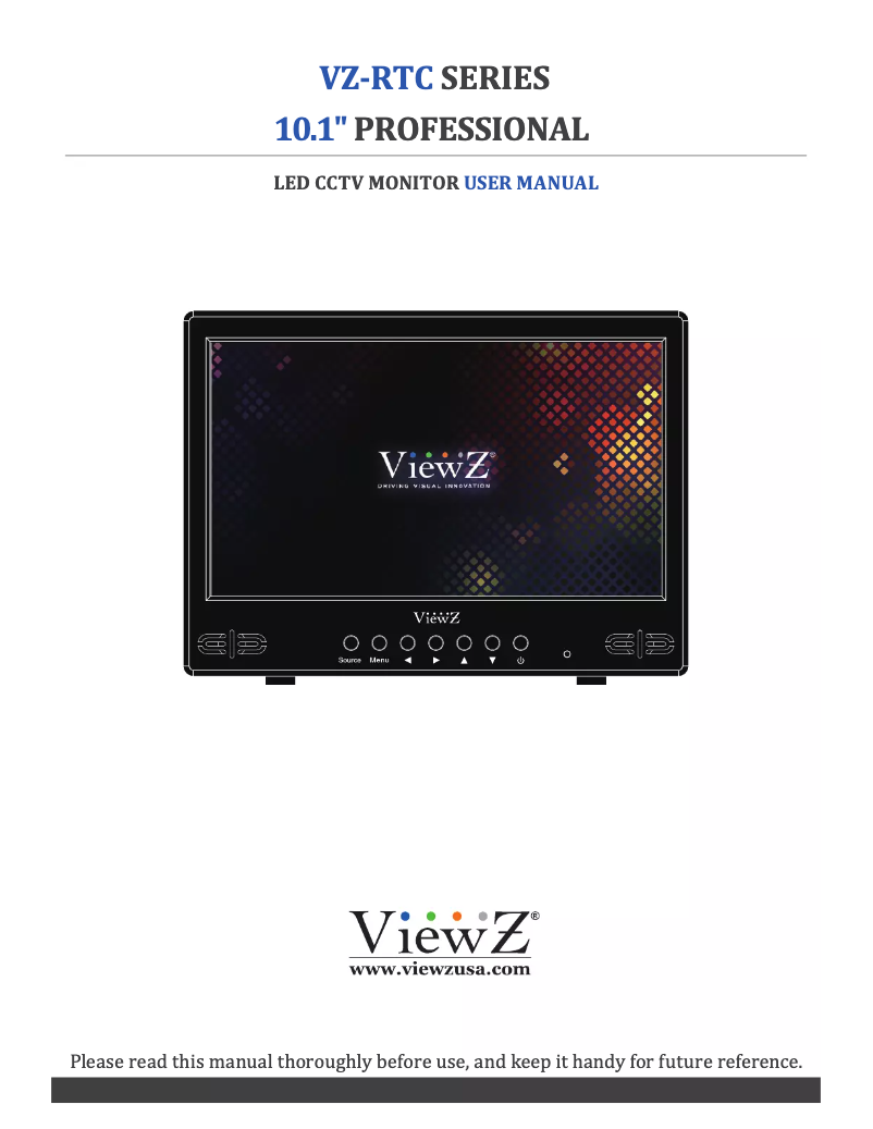 Page n°1 - Manuel utilisateur ViewZ VZ-101RTC