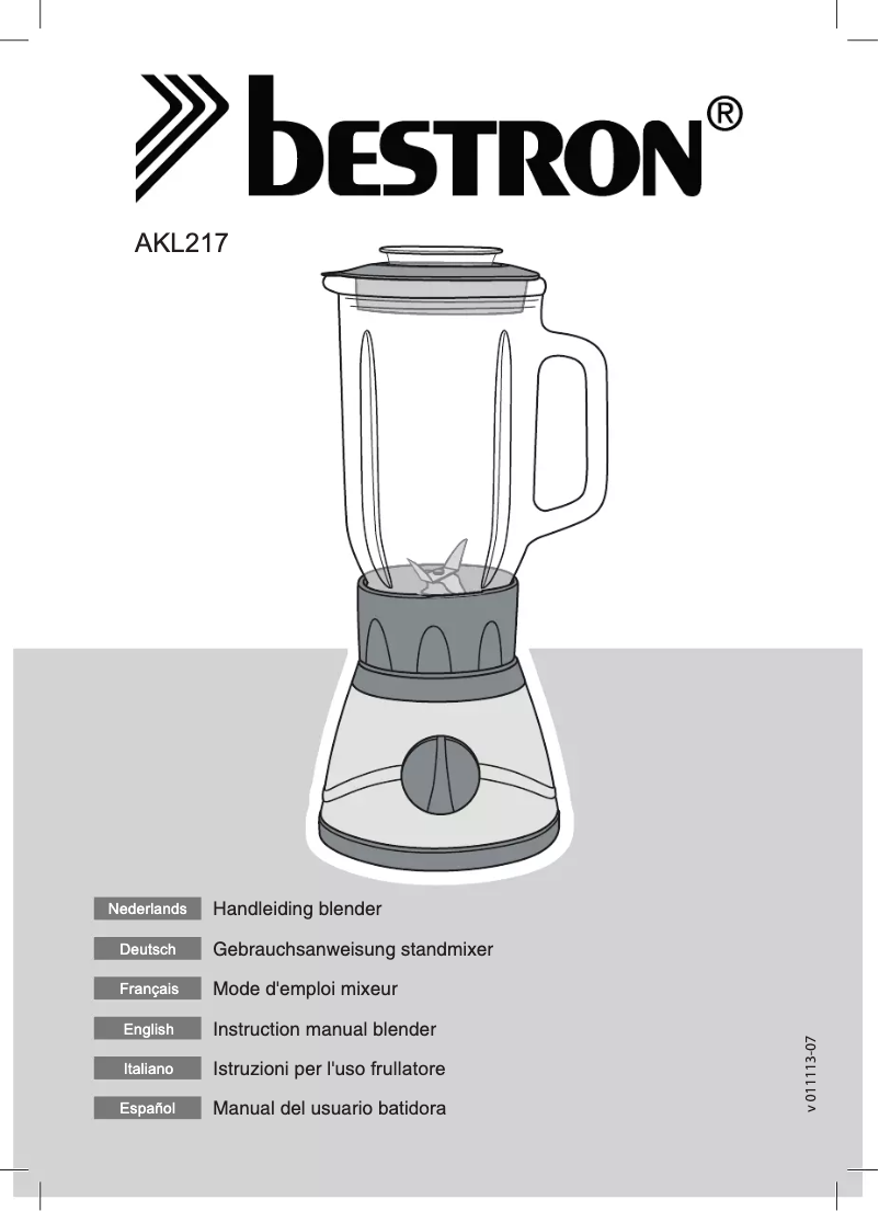 Page n°1 - Manuel utilisateur Bestron AKL217