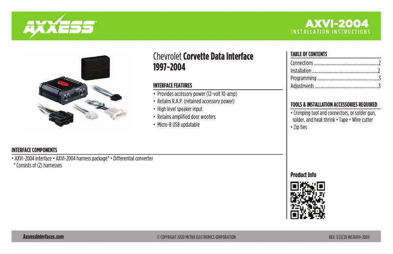 Página 1 del manual Manual de usuario AXESS AXVI-2004