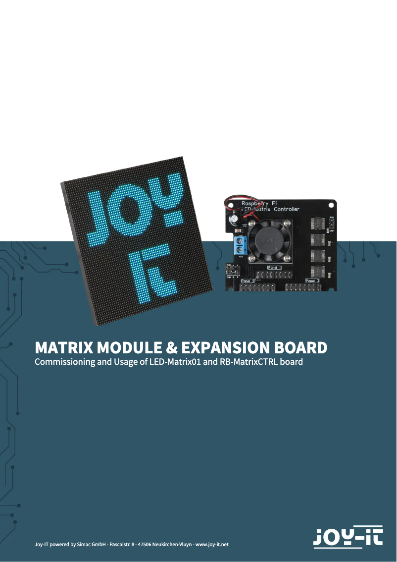 Page n°1 - Manuel utilisateur Joy-It LED-Matrix01