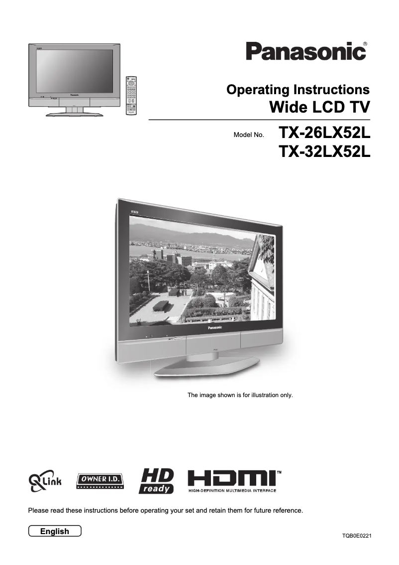 Image de la première page du manuel de l'appareil Viera TX-32LX52L