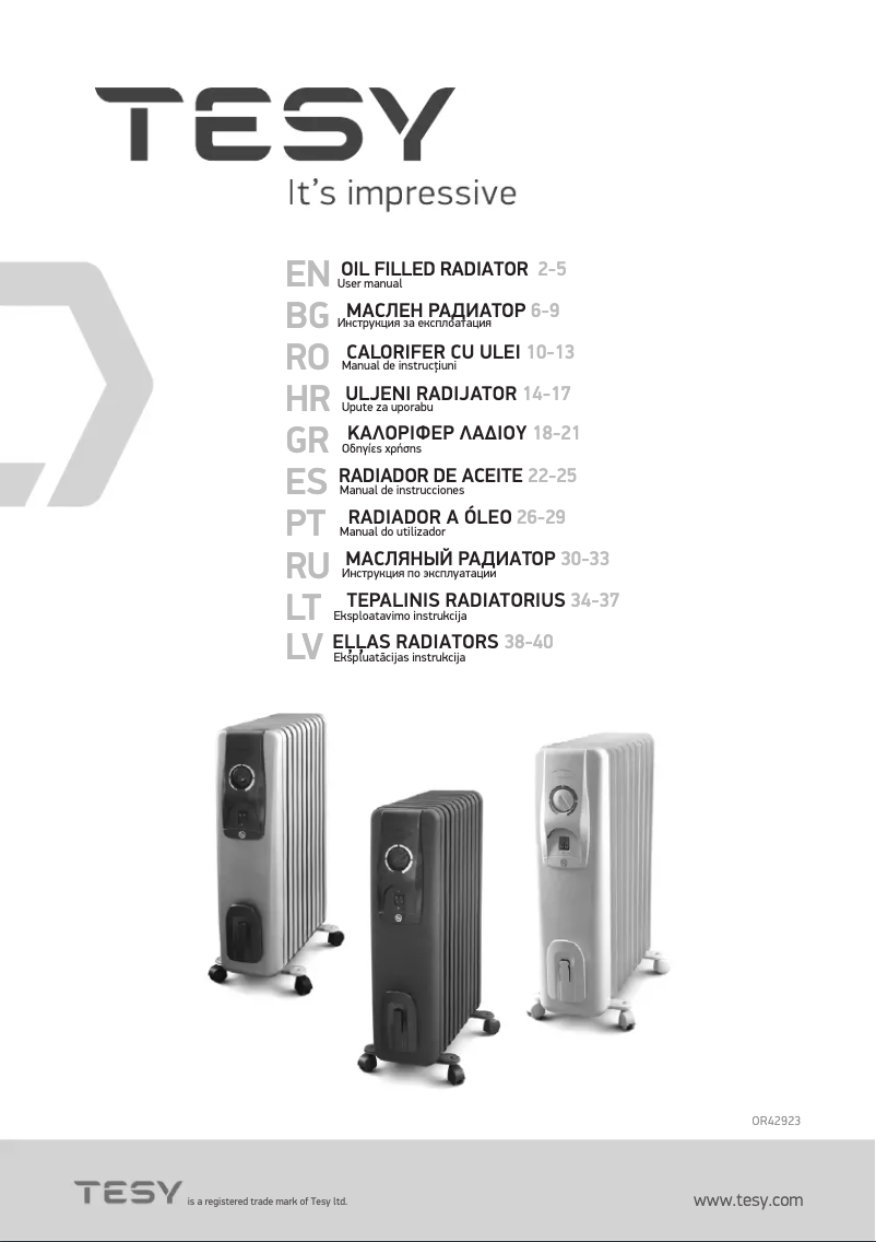 Page n°1 - Manuel utilisateur Tesy LB 2007 E04 TRV