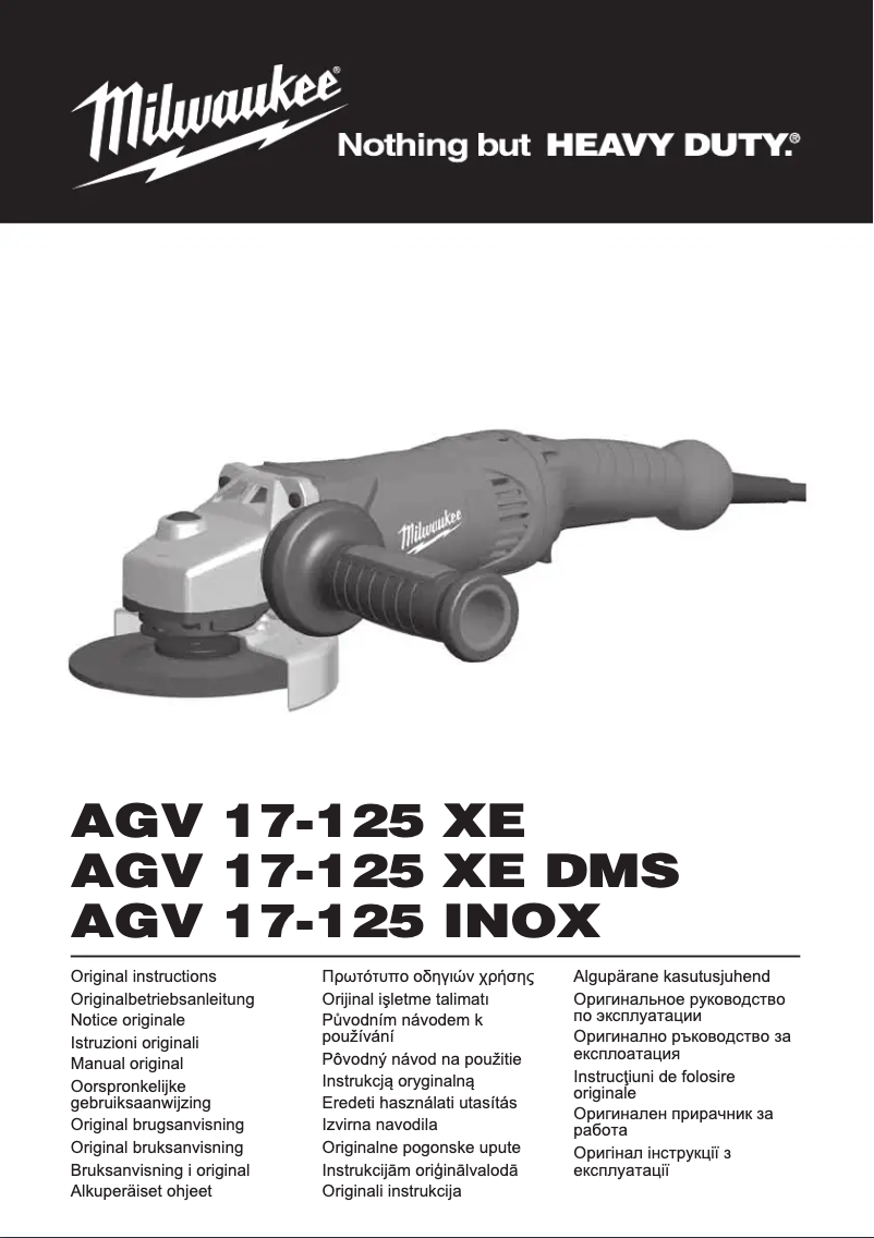 Page n°1 - Manuel utilisateur Milwaukee AGV 17-125 XE DMS
