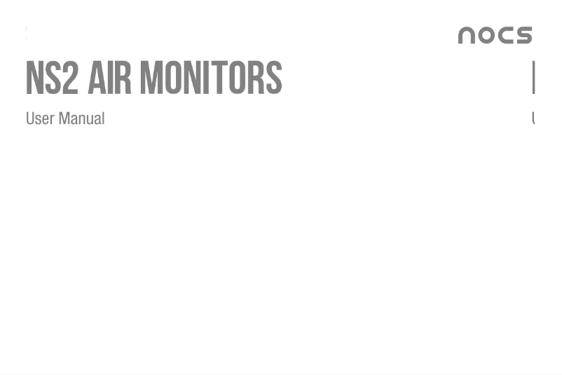 Page n°1 - Manuel utilisateur Nocs NS2 Air Monitors