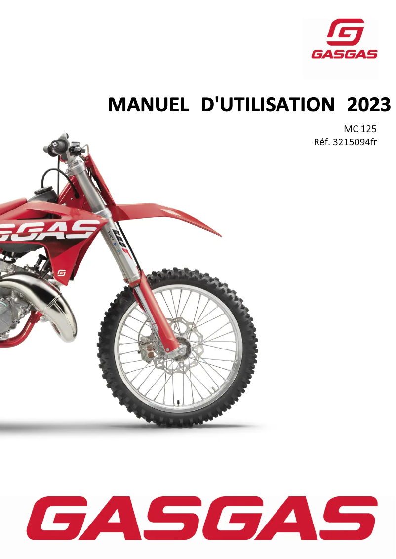 Image de la première page du manuel de l'appareil MC 125 (2023)