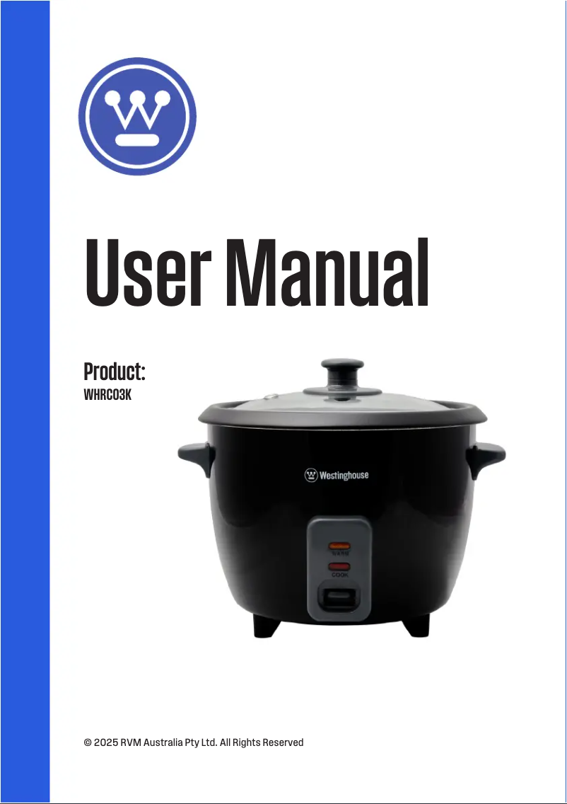 Image de la première page du manuel de l'appareil WHRC03K