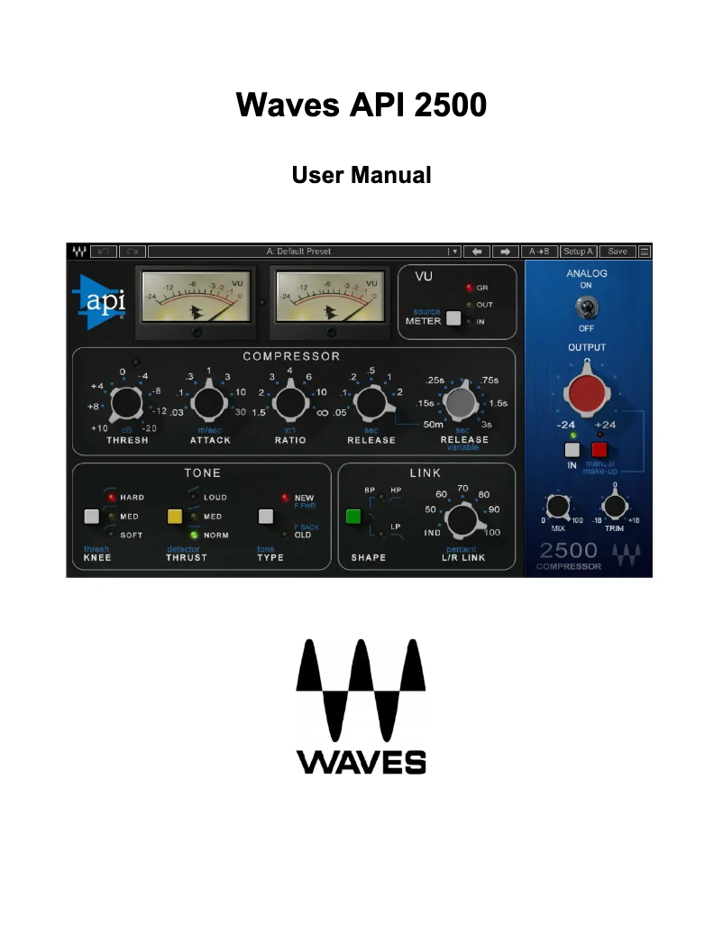 Image de la première page du manuel de l'appareil API 2500