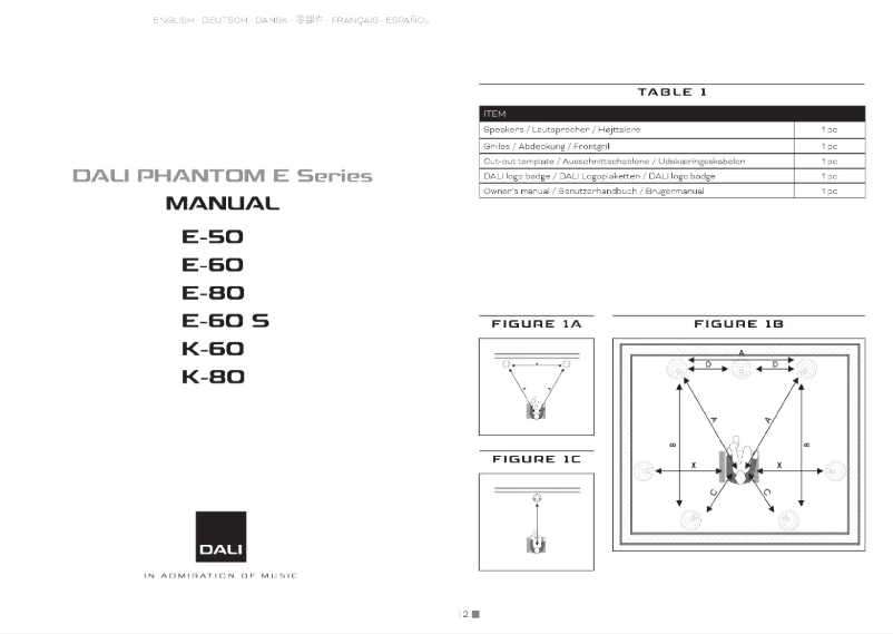 Page n°1 - Manuel utilisateur Dali Phantom K-80