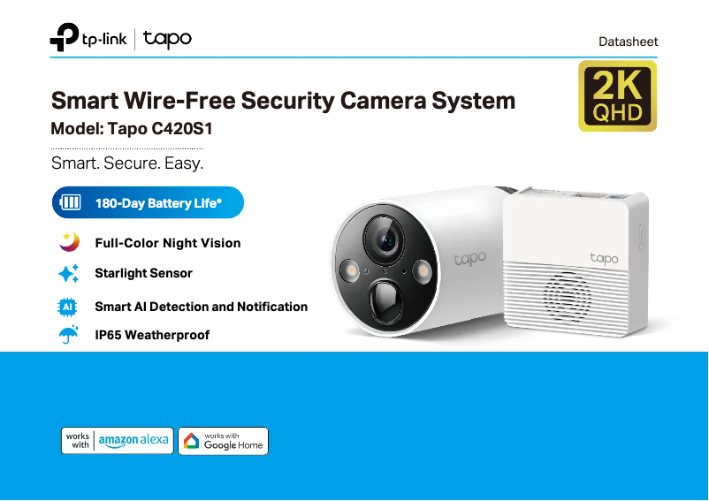 Image de la première page du manuel de l'appareil Tapo C420S1