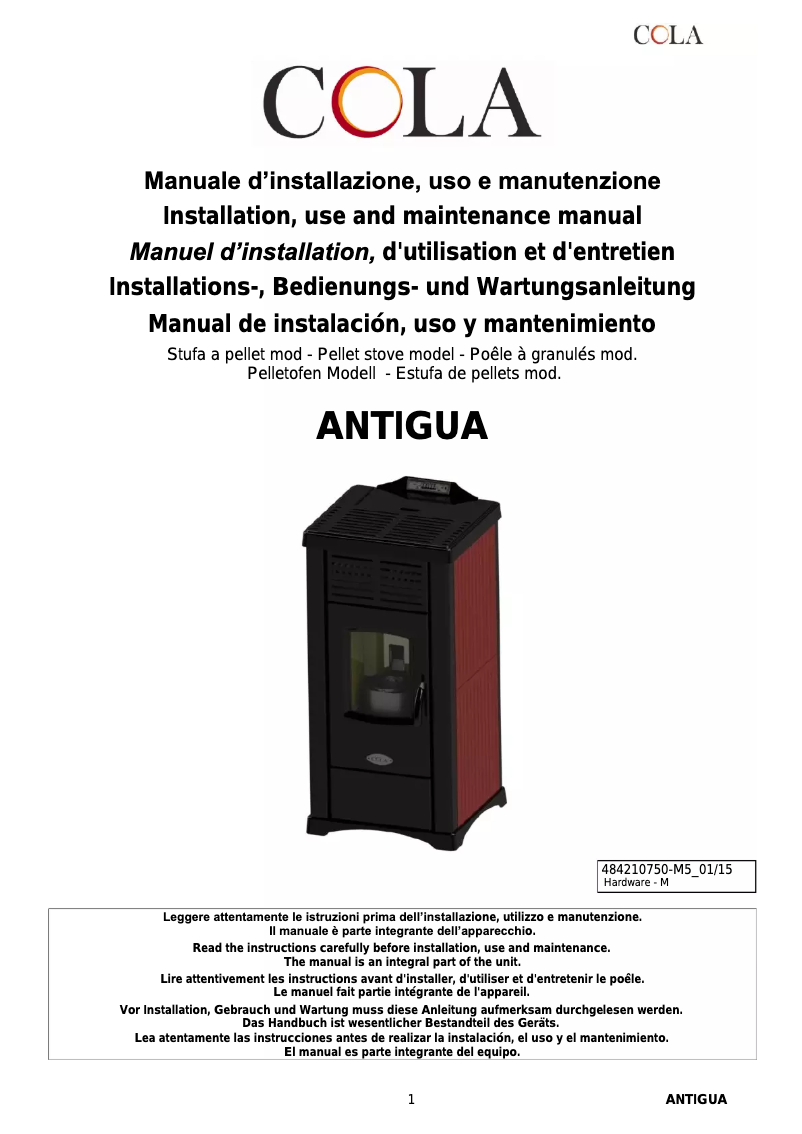 Page 1 de la notice Manuel utilisateur Cola Antigua