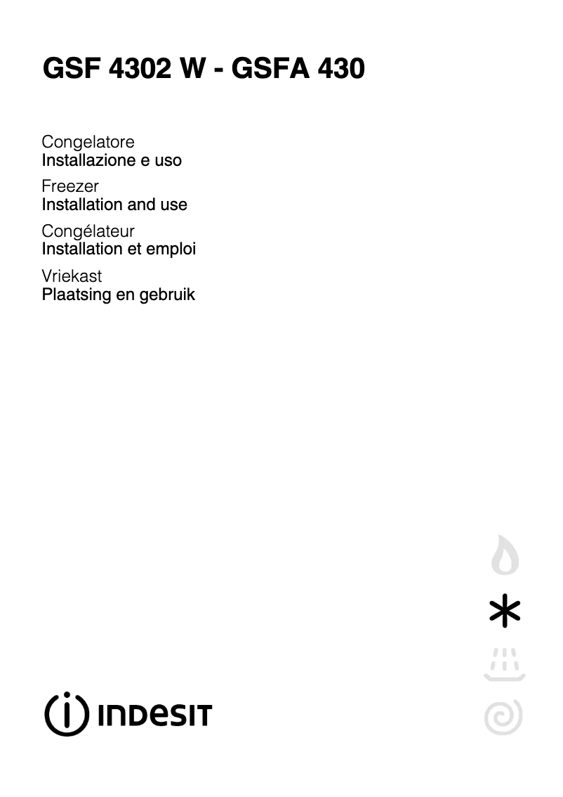 Page n°1 - Manuel utilisateur Indesit GSFA 430