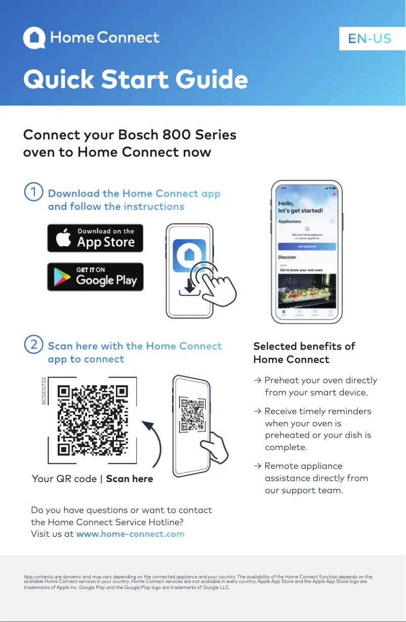 Page 1 de la notice Guide de démarrage rapide Bosch HBLP752UC