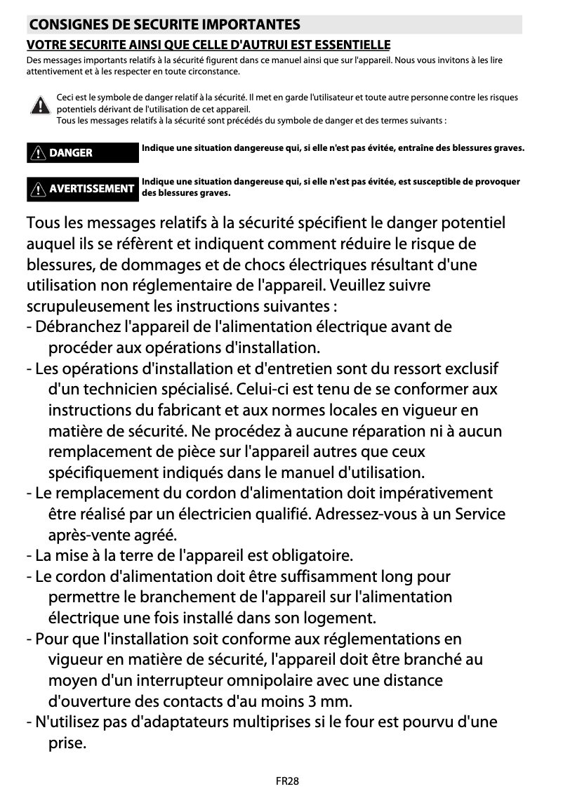 Page 1 de la notice Manuel utilisateur Whirlpool IX
