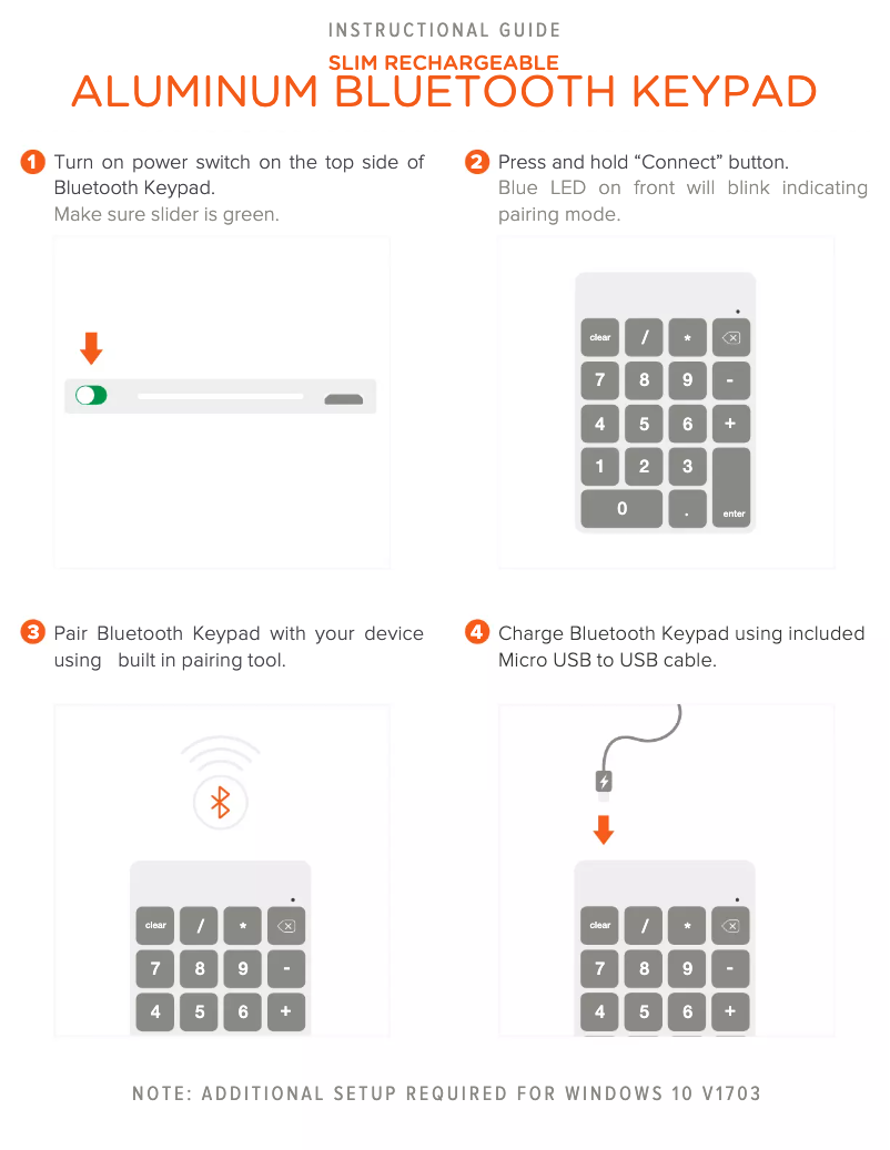 Page 1 de la notice Manuel utilisateur Satechi Slim Wirelesss Keypad