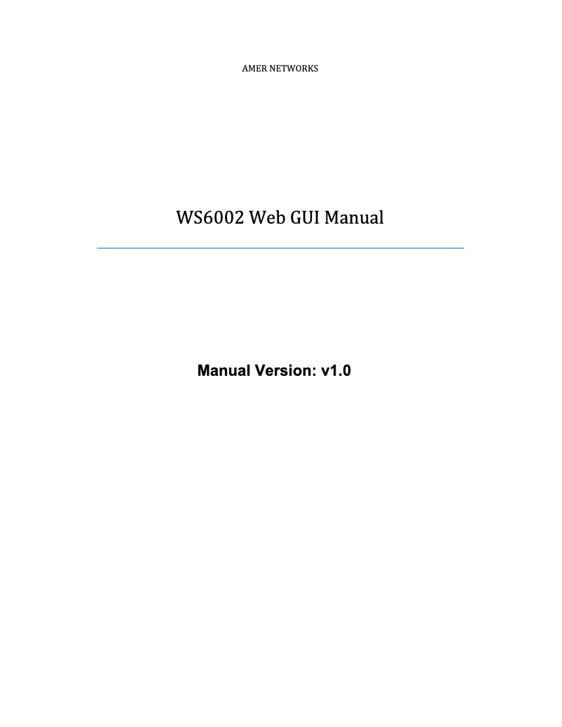 Page 1 de la notice Manuel utilisateur Amer WS6002