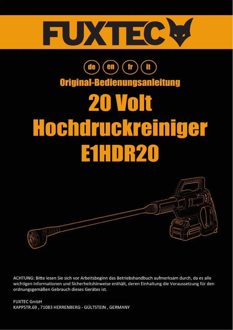 Page n°1 - Manuel utilisateur Fuxtec FX-E1HDR20