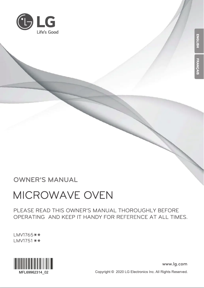 Page 1 de la notice Manuel utilisateur LG LMV1751ST