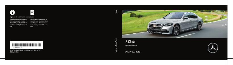 Página 1 del manual Manual de usuario Mercedes-Benz S-Class (2024)