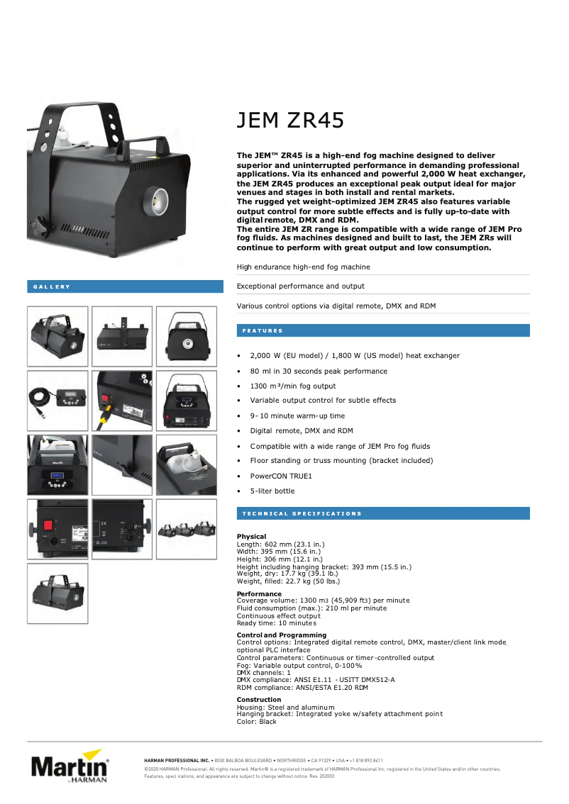 Image de la première page du manuel de l'appareil JEM ZR45
