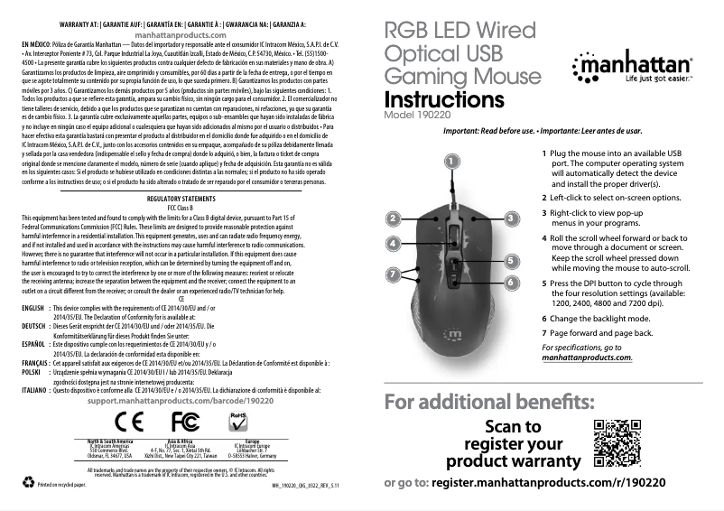 Image de la première page du manuel de l'appareil 190220