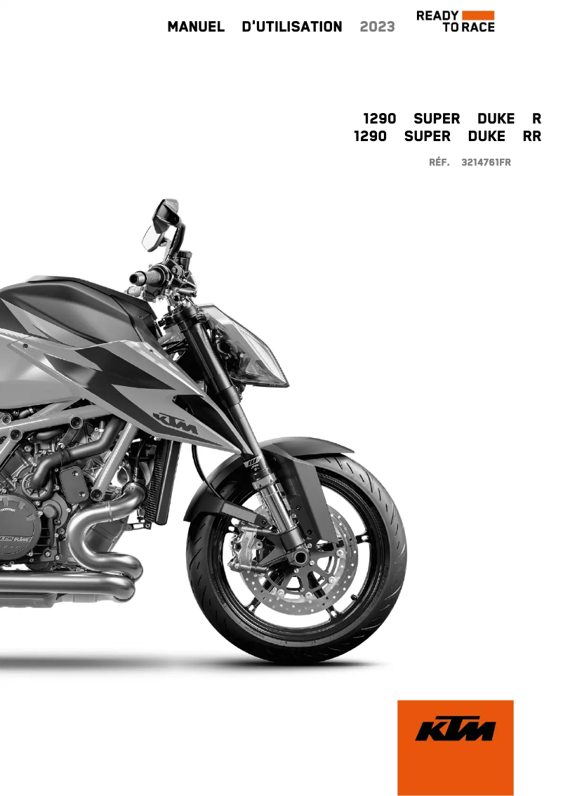 Page 1 de la notice Manuel utilisateur KTM 1290 Super Duke RR (2023)