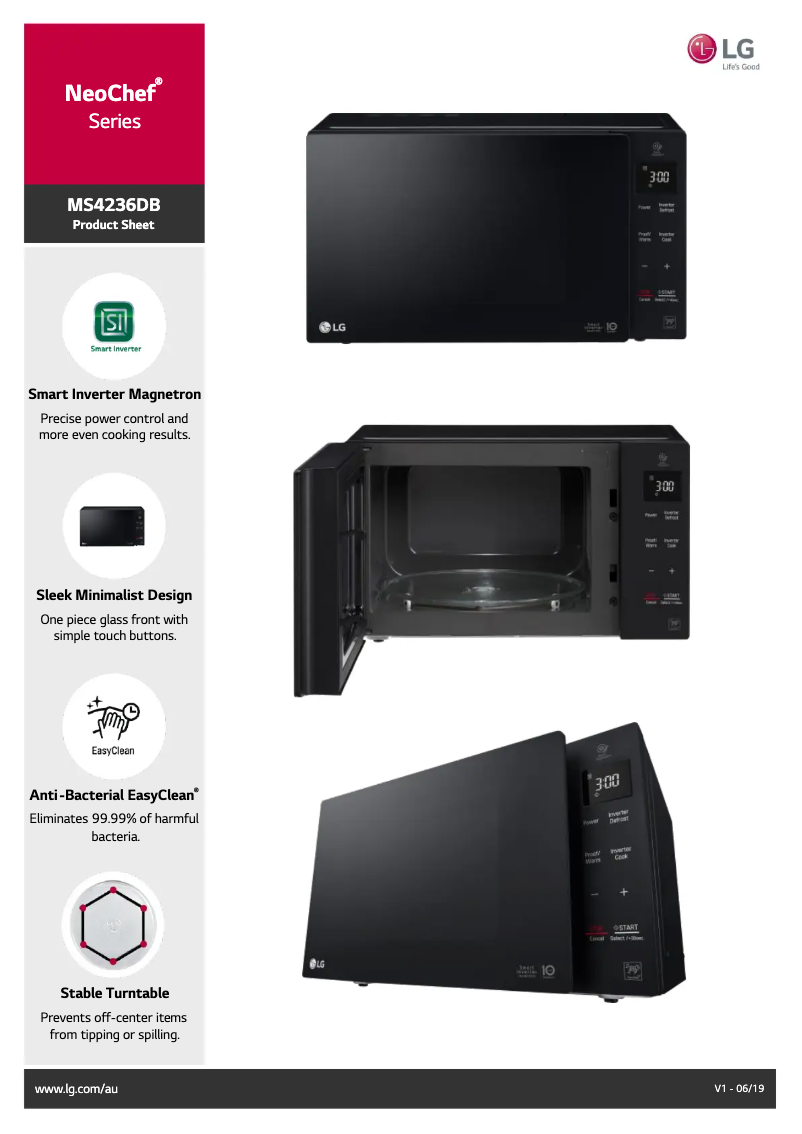 Page 1 de la notice Fiche technique LG MS4236DB