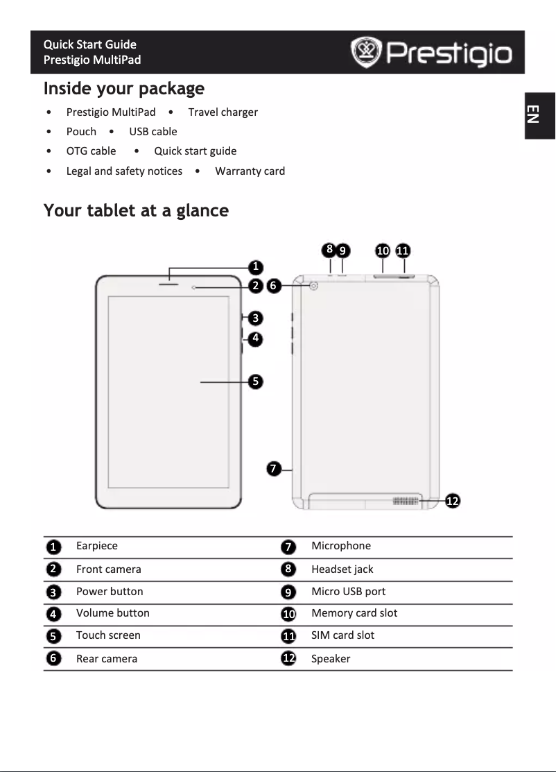 Image de la première page du manuel de l'appareil MultiPad 4 Quantum 8.1 3G