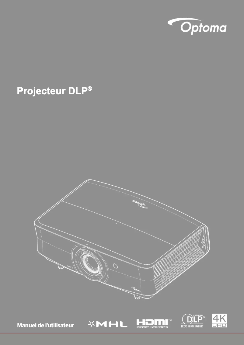 Page 1 de la notice Manuel utilisateur Optoma UHZ65