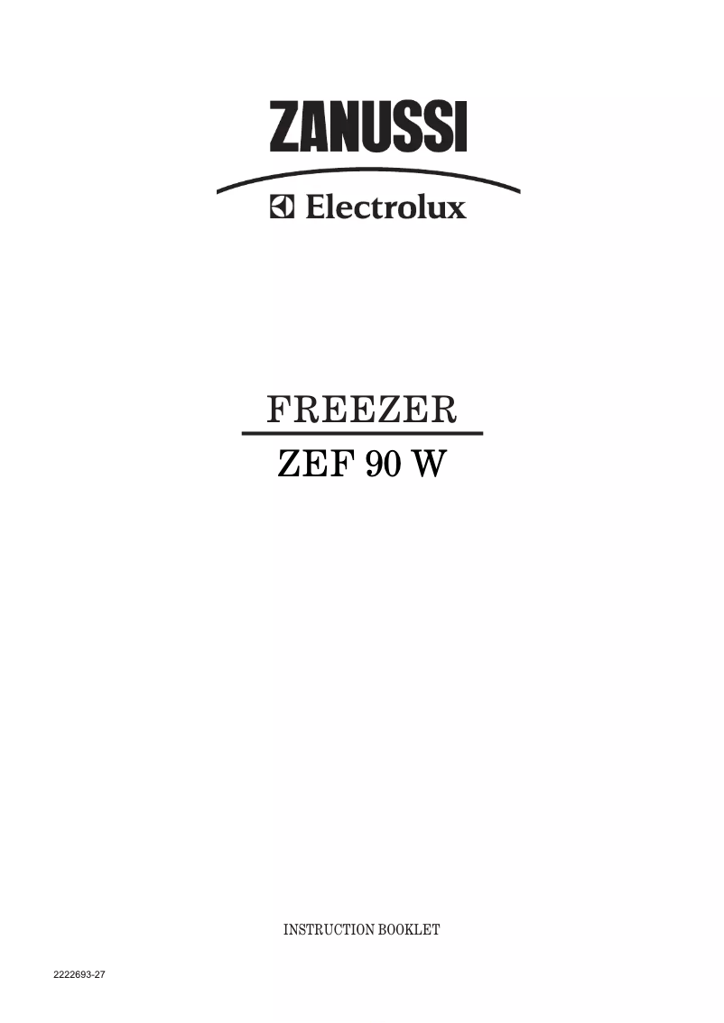 Page 1 de la notice Manuel utilisateur Zanussi-Electrolux ZEF90W1