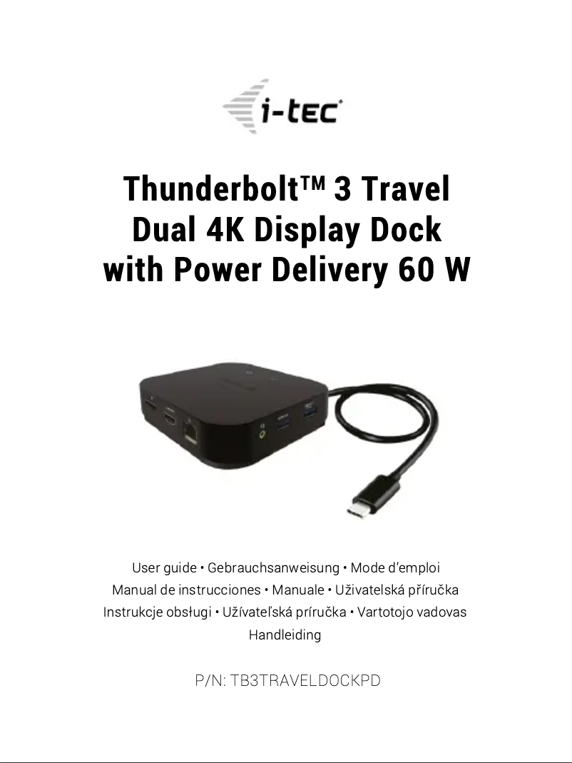 Image de la première page du manuel de l'appareil TB3TRAVELDOCKPD