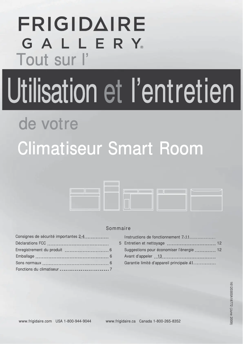 Page 1 de la notice Manuel utilisateur Frigidaire FGRC124WAE