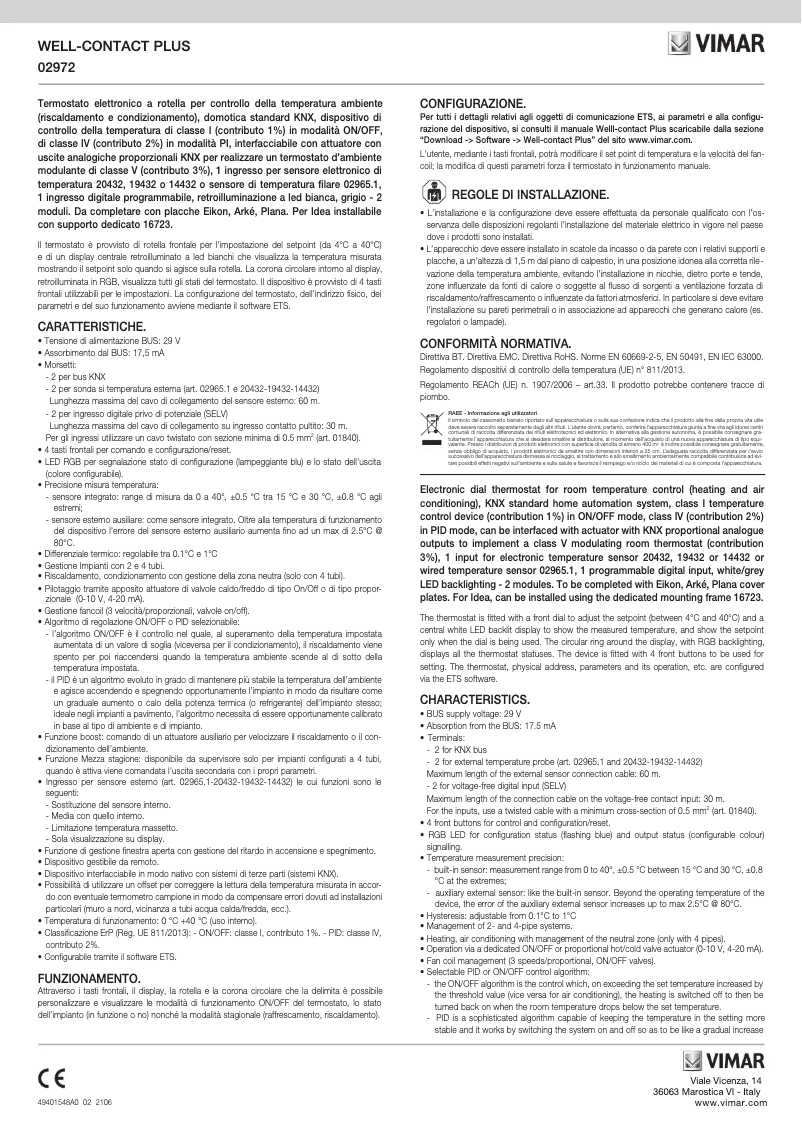 Page 1 de la notice Instructions / montage Vimar 02972.B