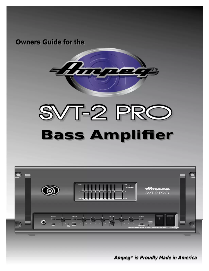 Page n°1 - Manuel utilisateur Ampeg SVT-2PRO