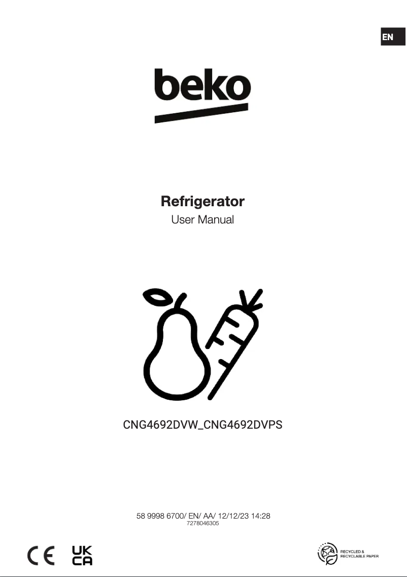 Image de la première page du manuel de l'appareil CNG4692DVPS