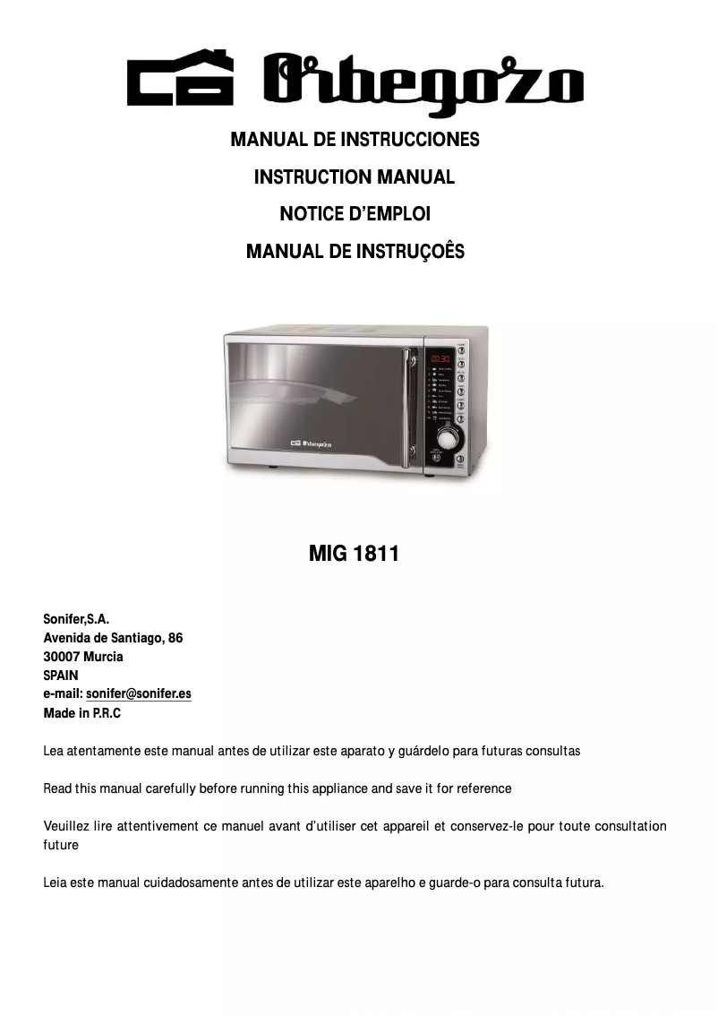 Image de la première page du manuel de l'appareil MIG 1811