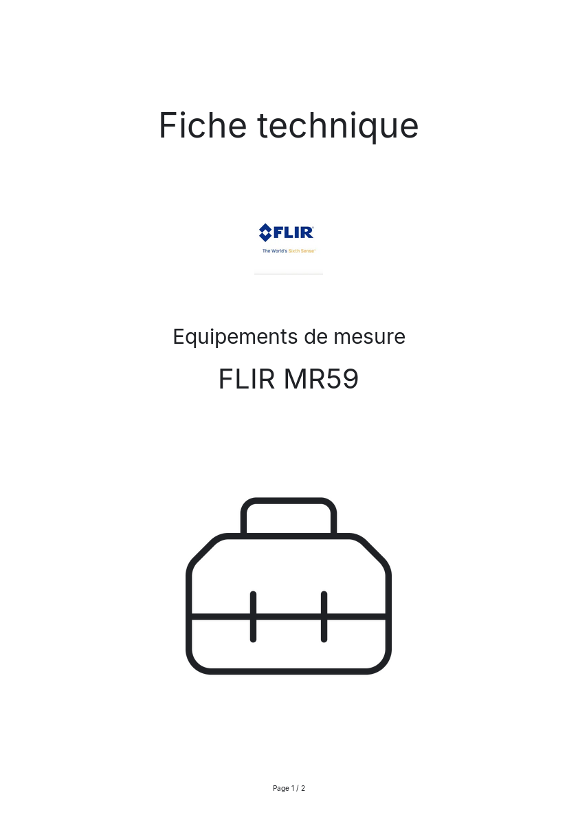 Image de la première page du manuel de l'appareil MR59