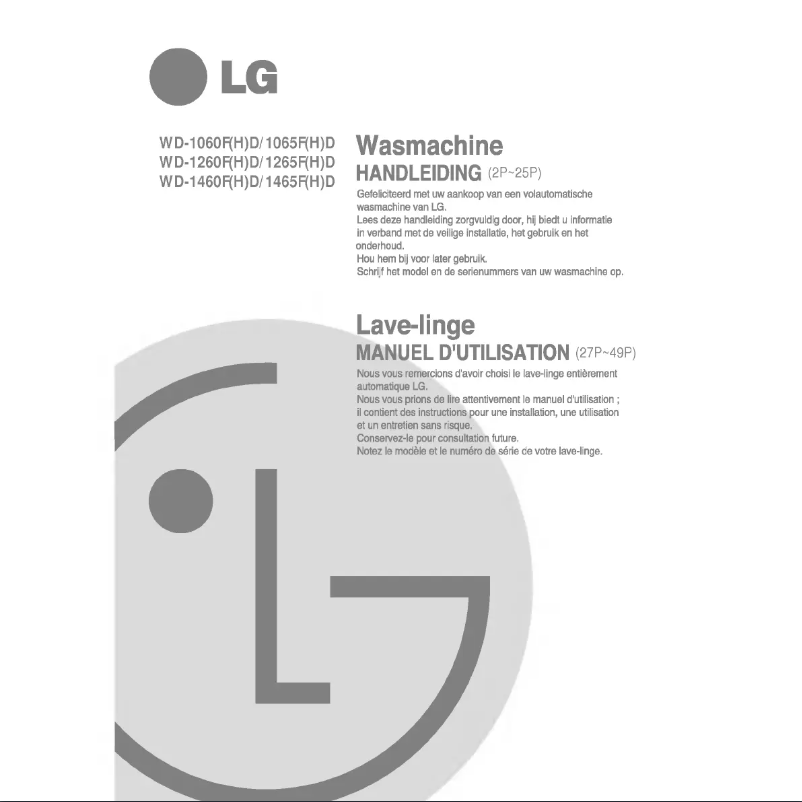 Page n°1 - Manuel utilisateur LG WD-1460FD