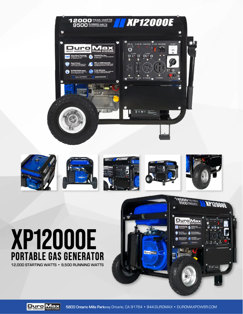 Page 1 of the manual Technical Sheet DuroMax XP12000E