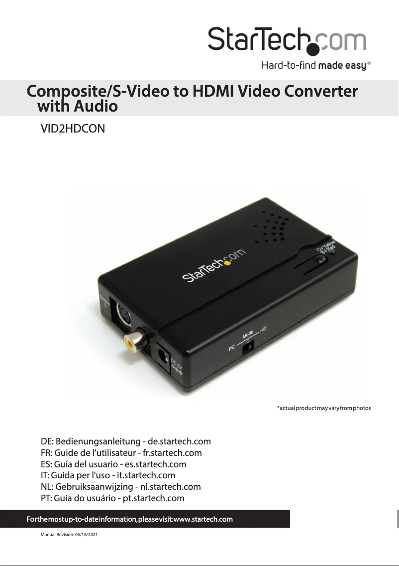 Página 1 del manual Manual de usuario StarTech.com VID2HDCON